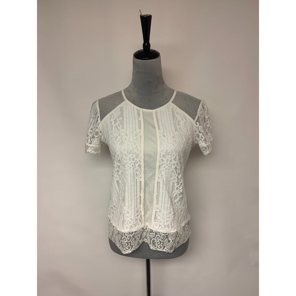 Express Blouse Fairy Sheer Lace Romantic Soft Girl Dainty Feminine Womens Size S